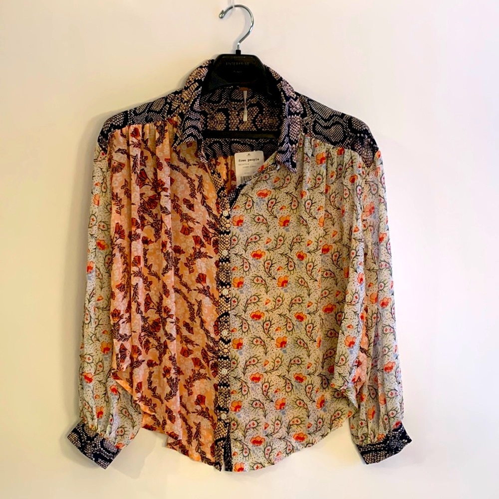 Free People Multicolor Patterned Blouse